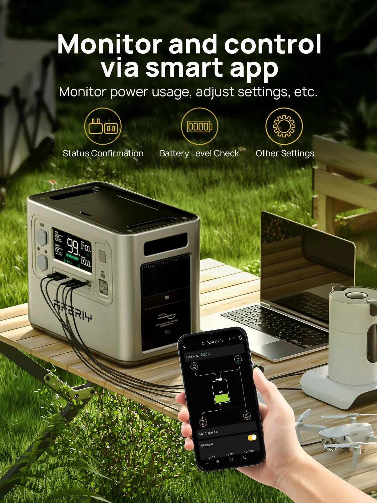 AFERIY Haven2400 P210 Portable Power Station 2400W 2048Wh Silver