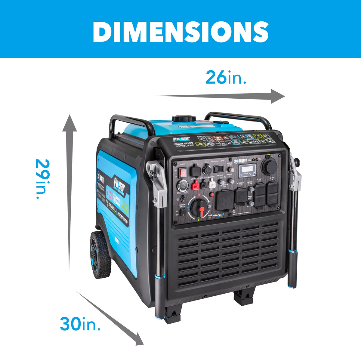 Pulsar 10,500 Watt Tri-Fuel Inverter Generator with CO Sentry PG105TiSRCO