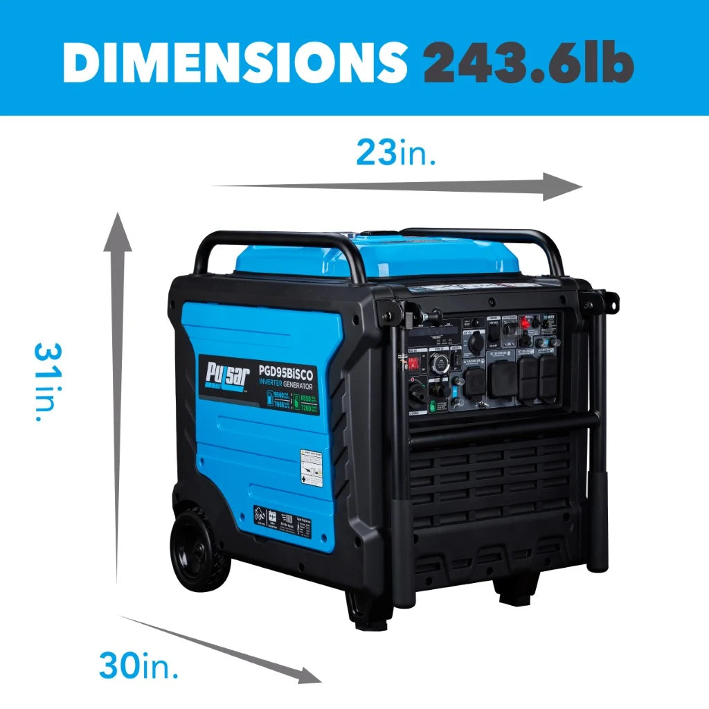 Pulsar 9,500 Watt Dual-Fuel Inverter Generator with CO Sentry