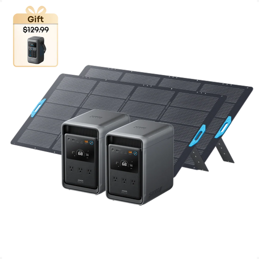 Anker 2× SOLIX S2000 + 2× 400W Portable Solar Panel