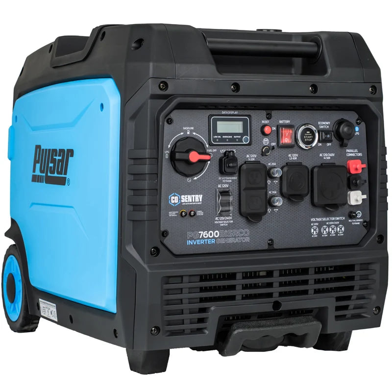 Pulsar 7,600 Watt Dual-Fuel Inverter Generator with CO Sentry