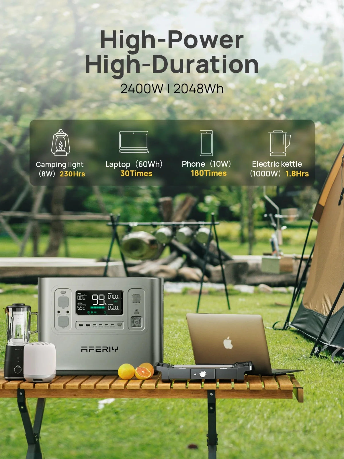 AFERIY Haven2400 P210 Portable Power Station 2400W 2048Wh Silver