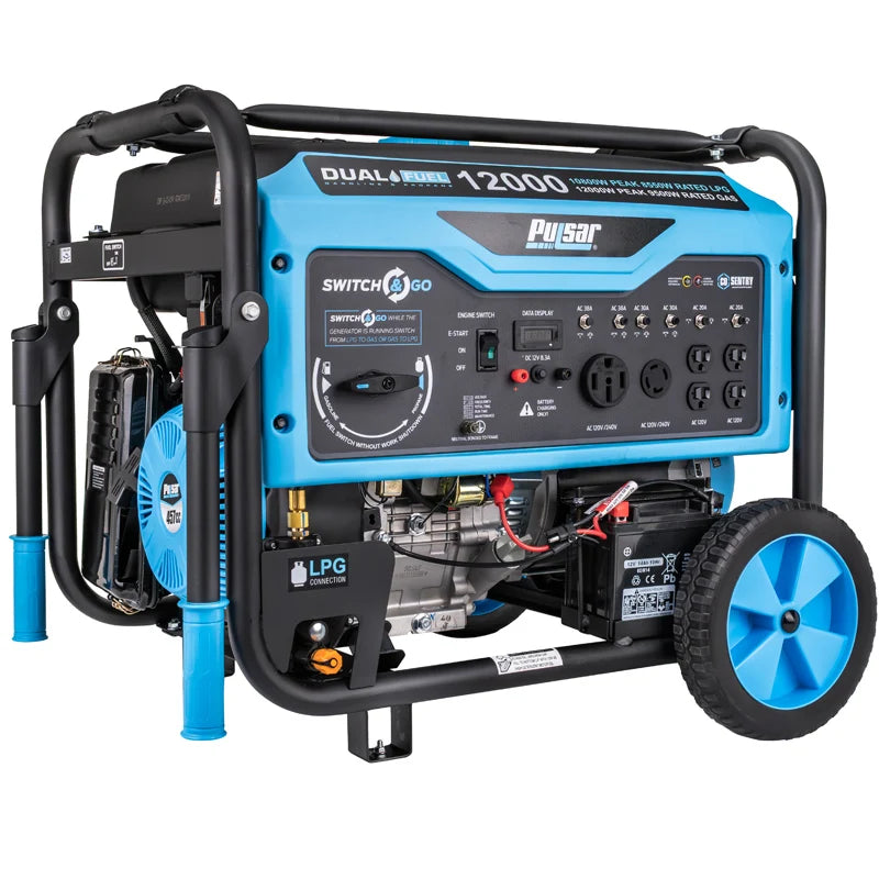 Pulsar 12,000 Watt Dual-Fuel Portable Generator with CO Sentry