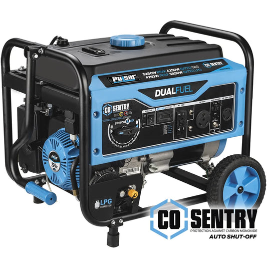 Pulsar 5,250 Watt Dual-Fuel Portable Generator with CO Sentry