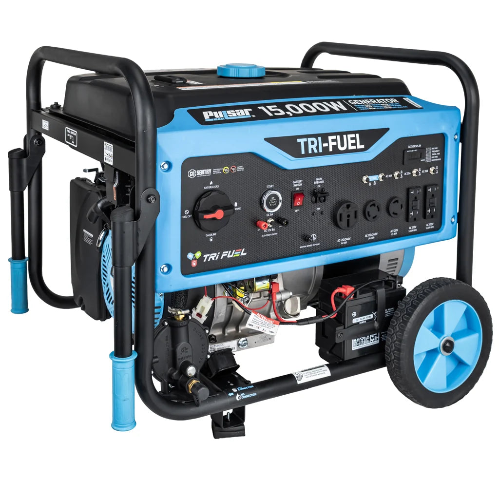 Pulsar 15,000 Watt Tri-Fuel Portable Generator with CO Sentry