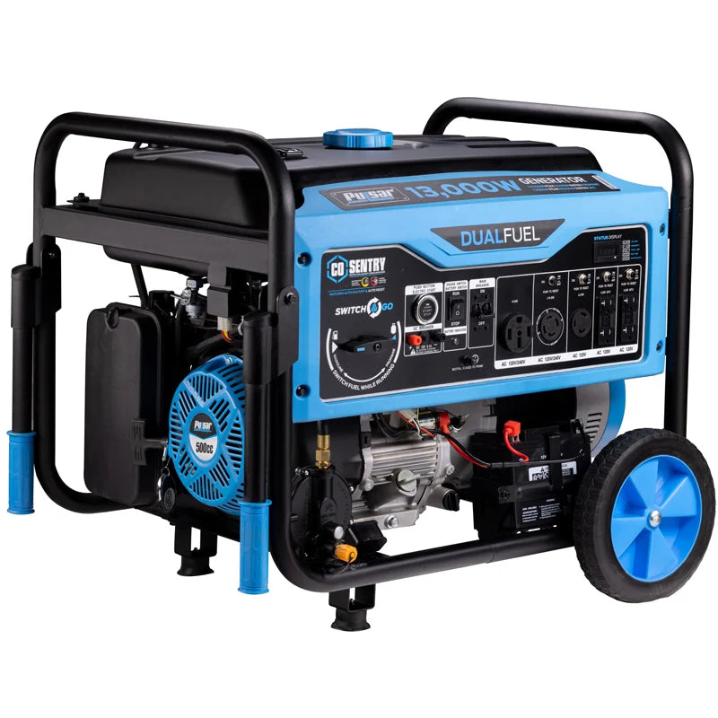 Pulsar 13,000 Watt Dual-Fuel Portable Generator with CO Sentry