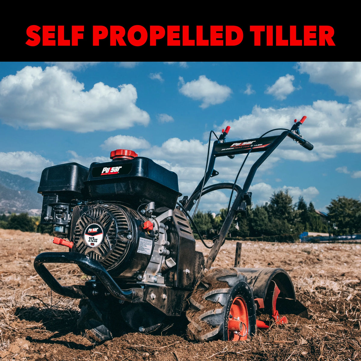 Pulsar 20 Inch Gasoline Powered Rear Tine Tiller