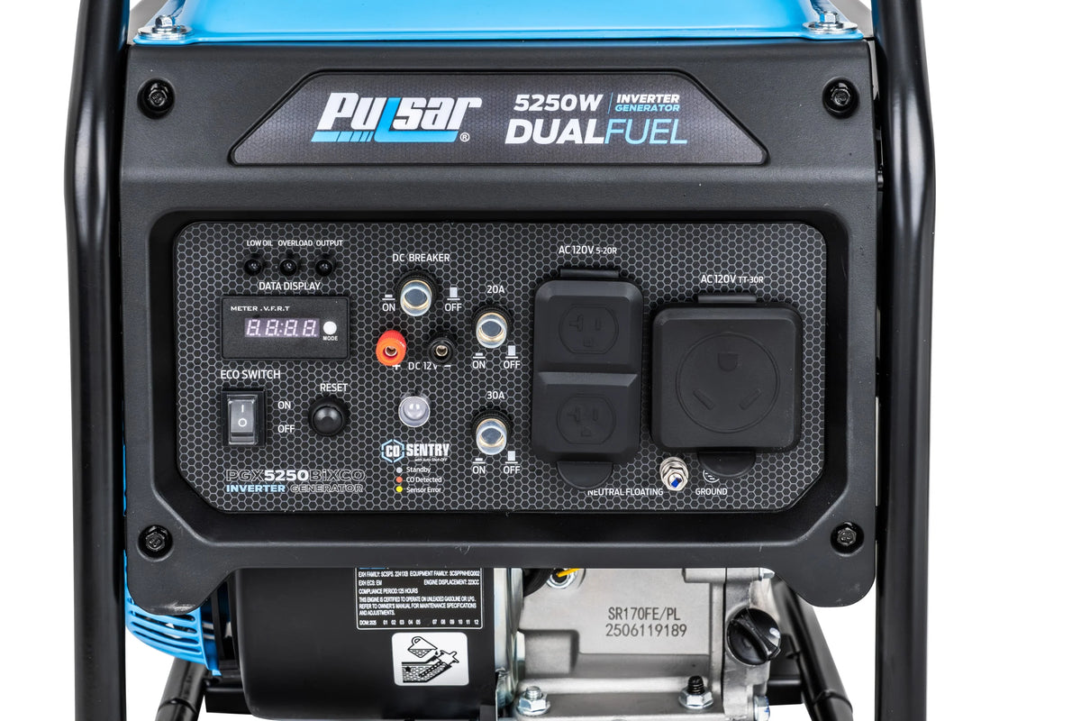 Pulsar 5,250 Watt Dual-Fuel Inverter Generator with CO Sentry