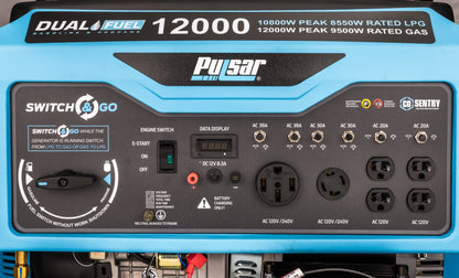 Pulsar 12,000 Watt Dual-Fuel Portable Generator with CO Sentry