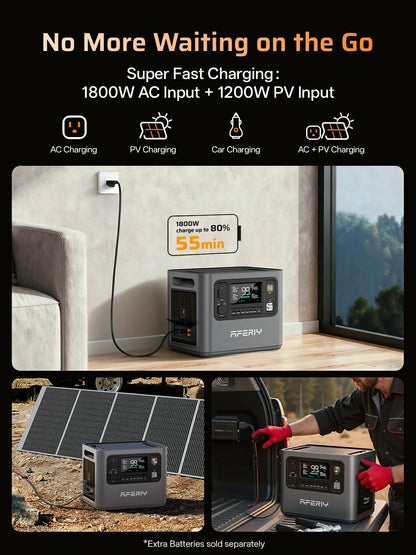 AFERIY Haven3000 P300 Portable Power Station with Expandable Capacity 3000W 2048Wh