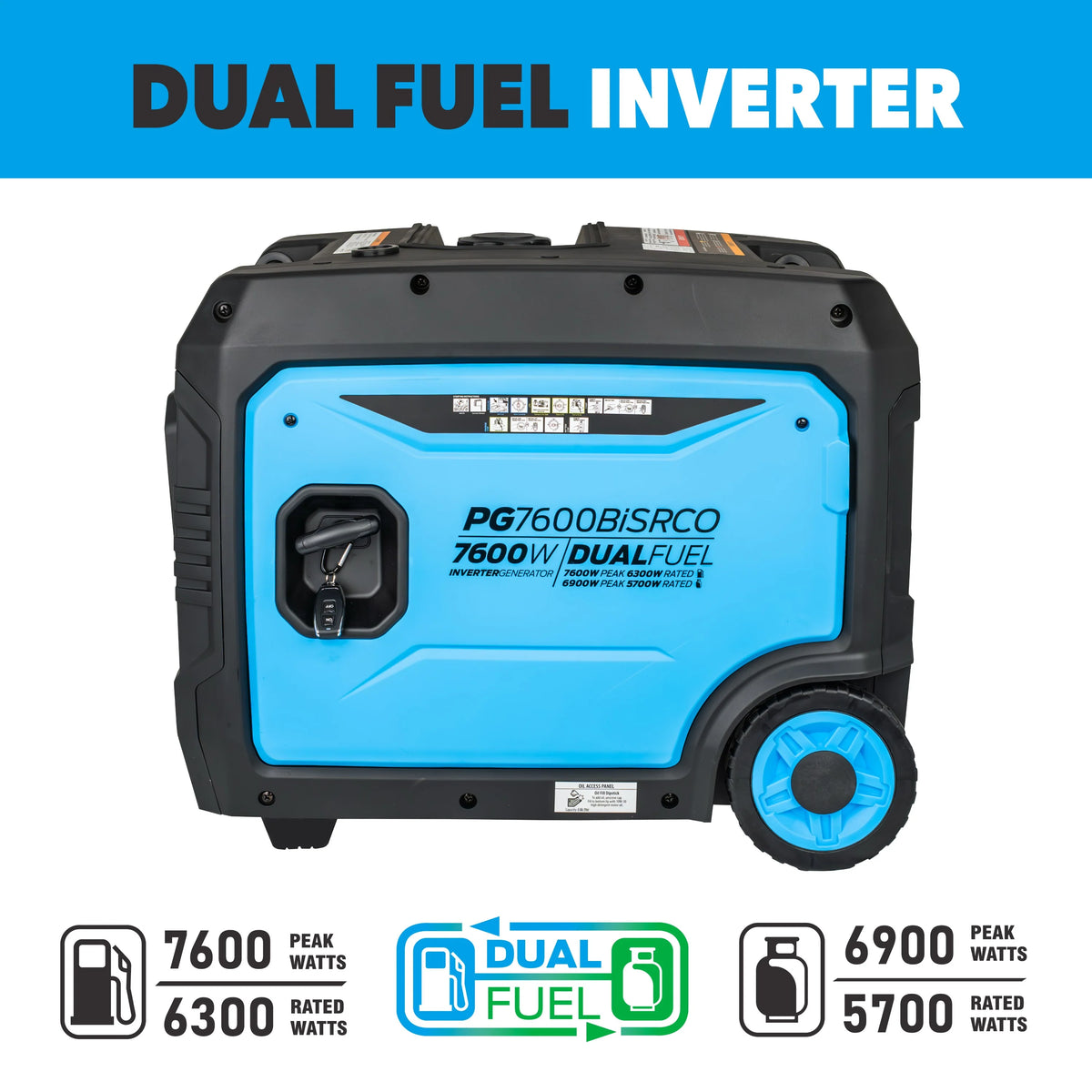 Pulsar 7,600 Watt Dual-Fuel Inverter Generator with CO Sentry