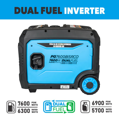 Pulsar 7,600 Watt Dual-Fuel Inverter Generator with CO Sentry