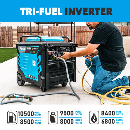 Pulsar 10,500 Watt Tri-Fuel Inverter Generator with CO Sentry