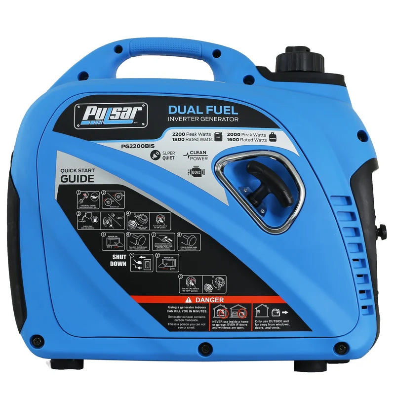 Pulsar 2,200 Watt Dual-Fuel Inverter Generator