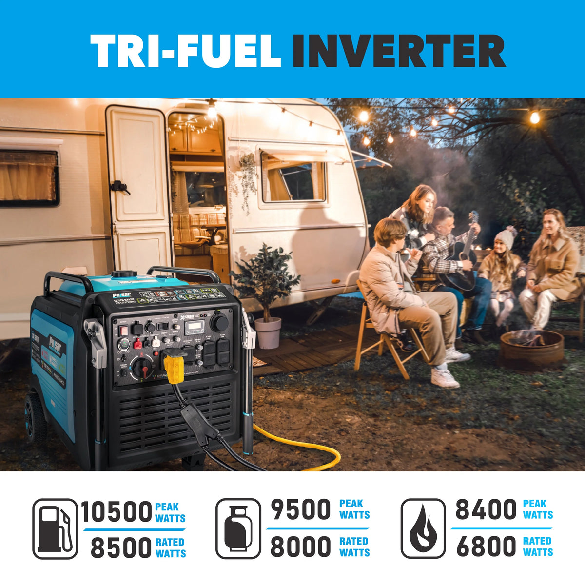 Pulsar 10,500 Watt Tri-Fuel Inverter Generator with CO Sentry PG105TiSRCO