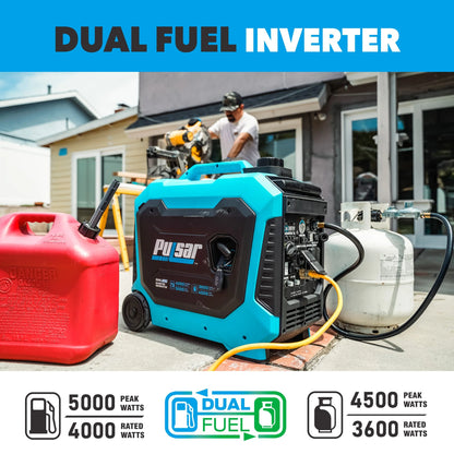 Pulsar 5,000 Watt Dual-Fuel Inverter Generator with CO Sentry