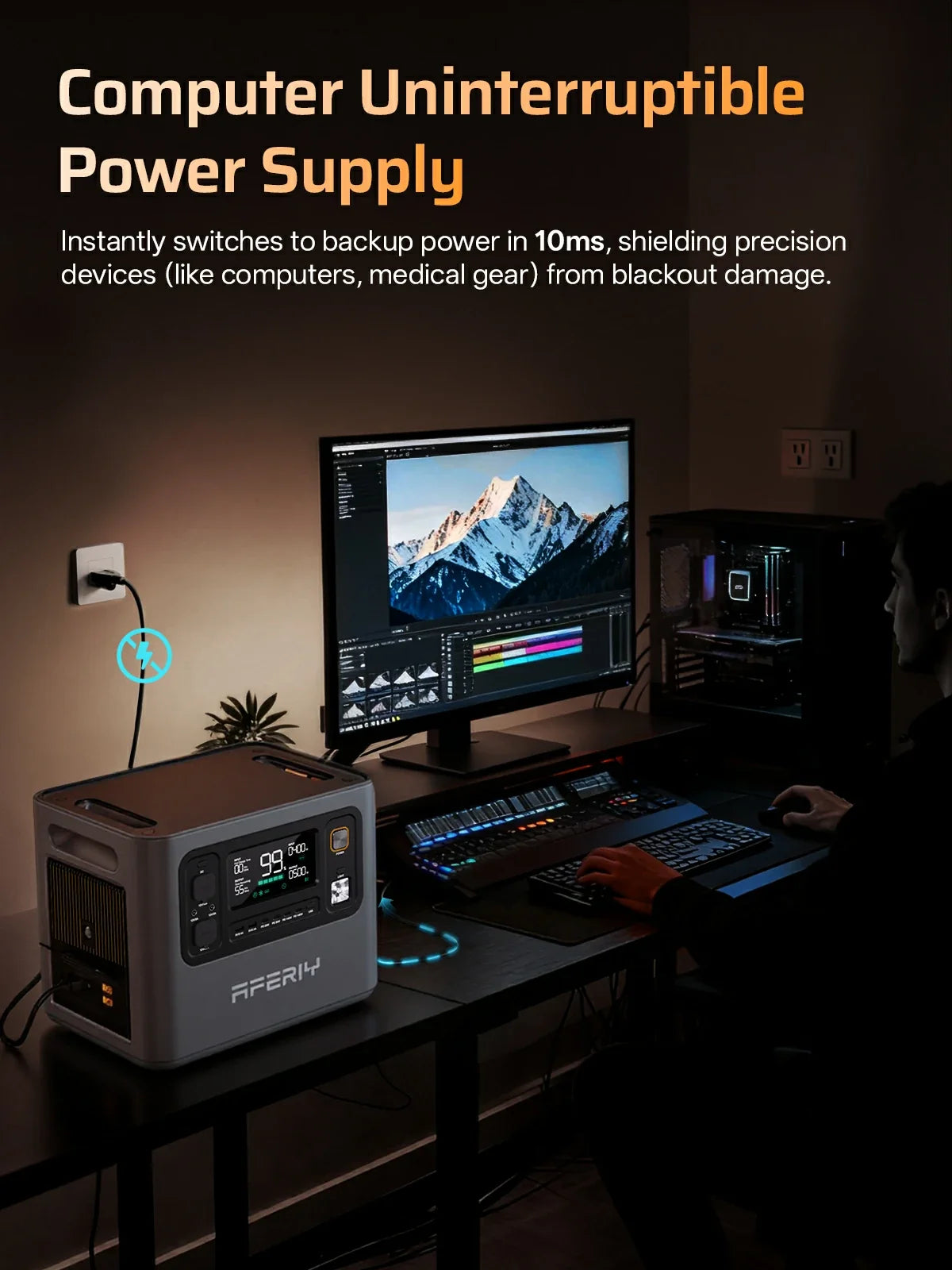 AFERIY Haven3000 P300 Portable Power Station with Expandable Capacity 3000W 2048Wh
