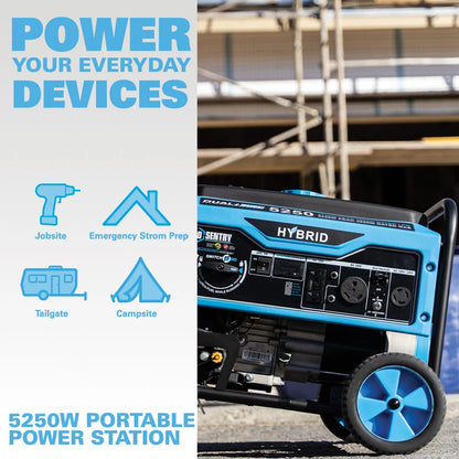 Pulsar 5,250 Watt Dual-Fuel Portable Generator with CO Sentry