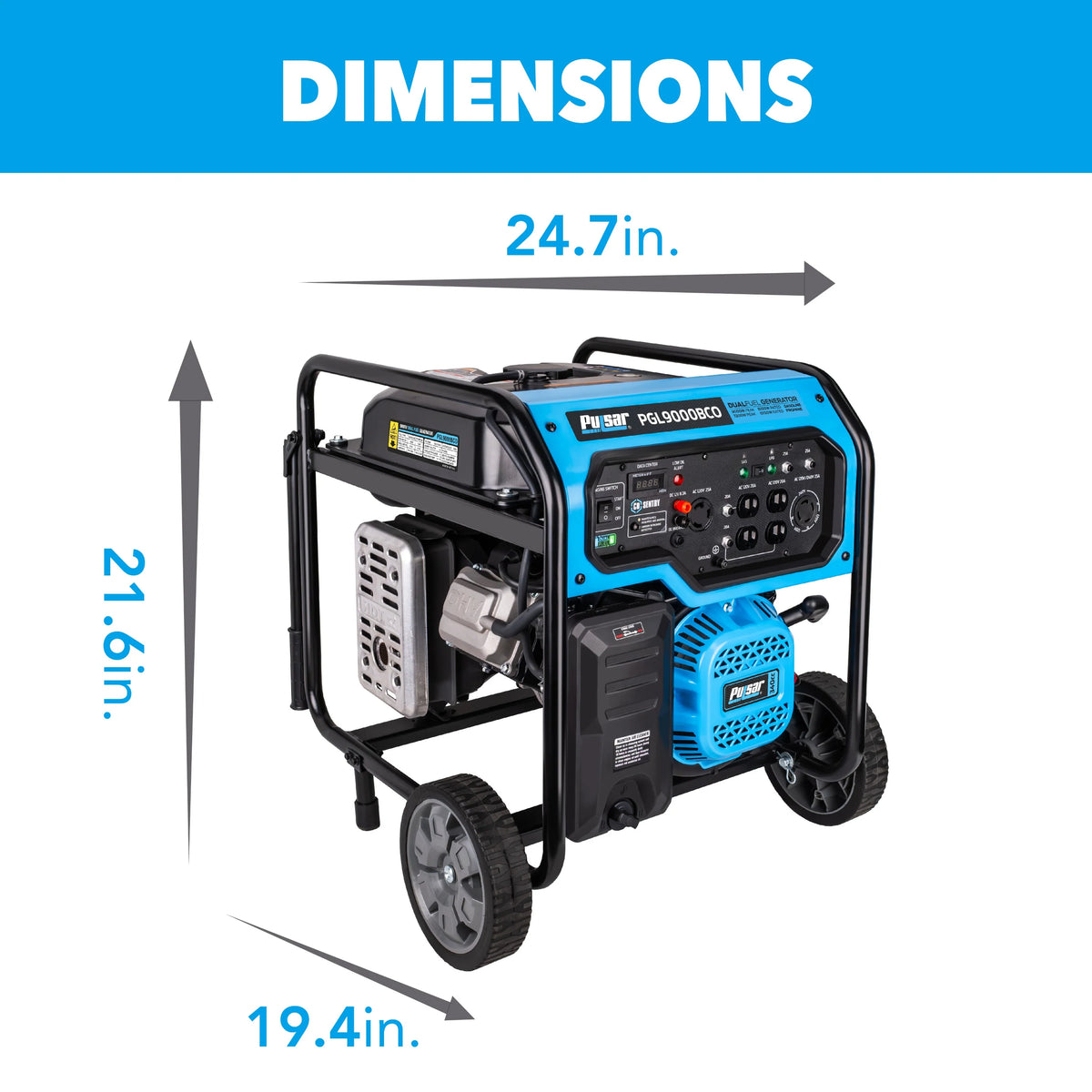 Pulsar 9,000 Watt Dual-Fuel Portable Generator with CO Sentry