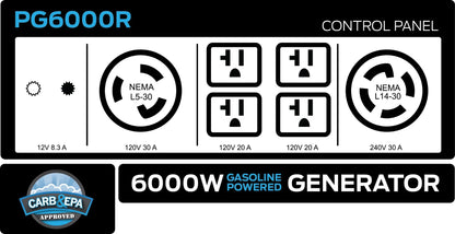 Pulsar 6,000 Watt Portable Generator