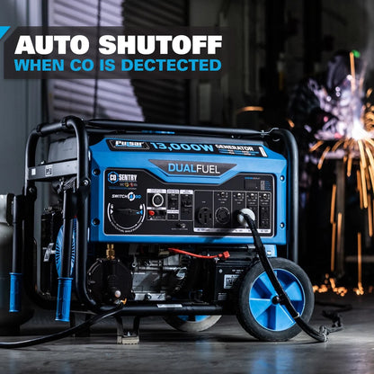 Pulsar 13,000 Watt Dual-Fuel Portable Generator with CO Sentry