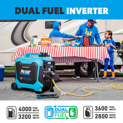 Pulsar 4,000 Watt Dual-Fuel Inverter Generator with CO Sentry