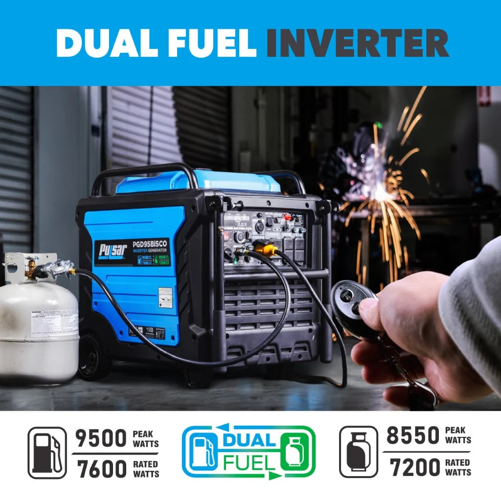 Pulsar 9,500 Watt Dual-Fuel Inverter Generator with CO Sentry