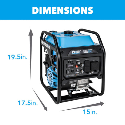 Pulsar 5,250 Watt Dual-Fuel Inverter Generator with CO Sentry
