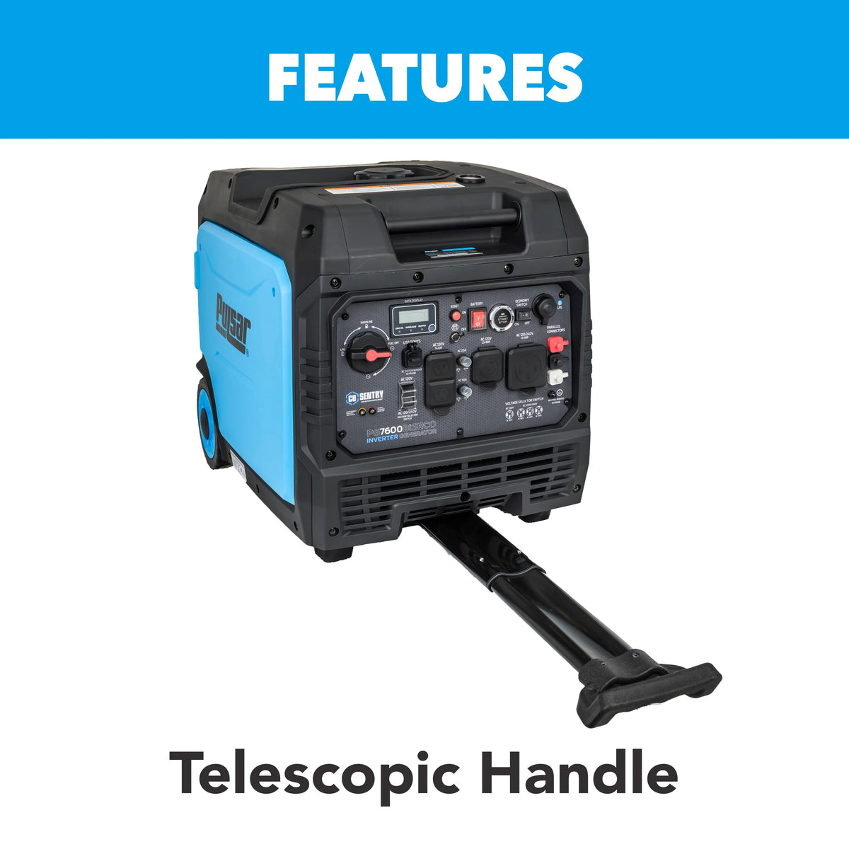 Pulsar 7,600 Watt Dual-Fuel Inverter Generator with CO Sentry