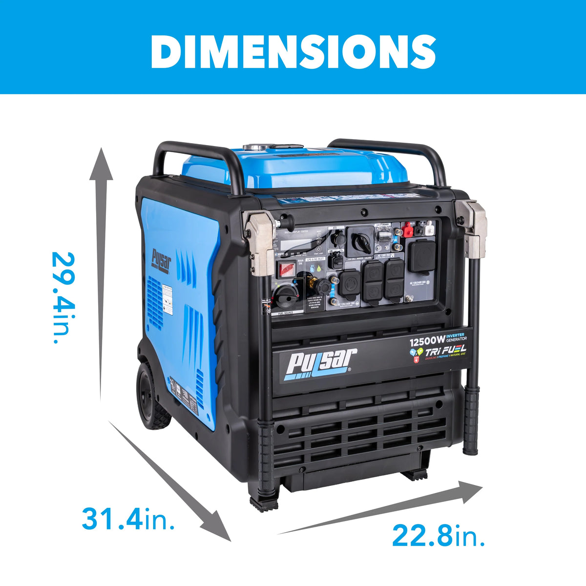 Pulsar 12,500 Watt Tri-Fuel Inverter Generator with CO Sentry