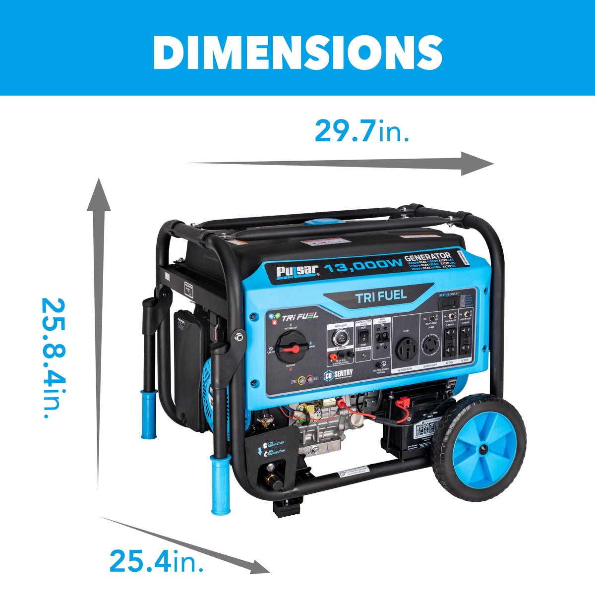Pulsar 13,000 Watt Tri-Fuel Portable Generator with CO Sentry