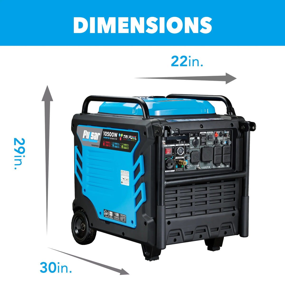 Pulsar 10,500 Watt Tri-Fuel Inverter Generator with CO Sentry