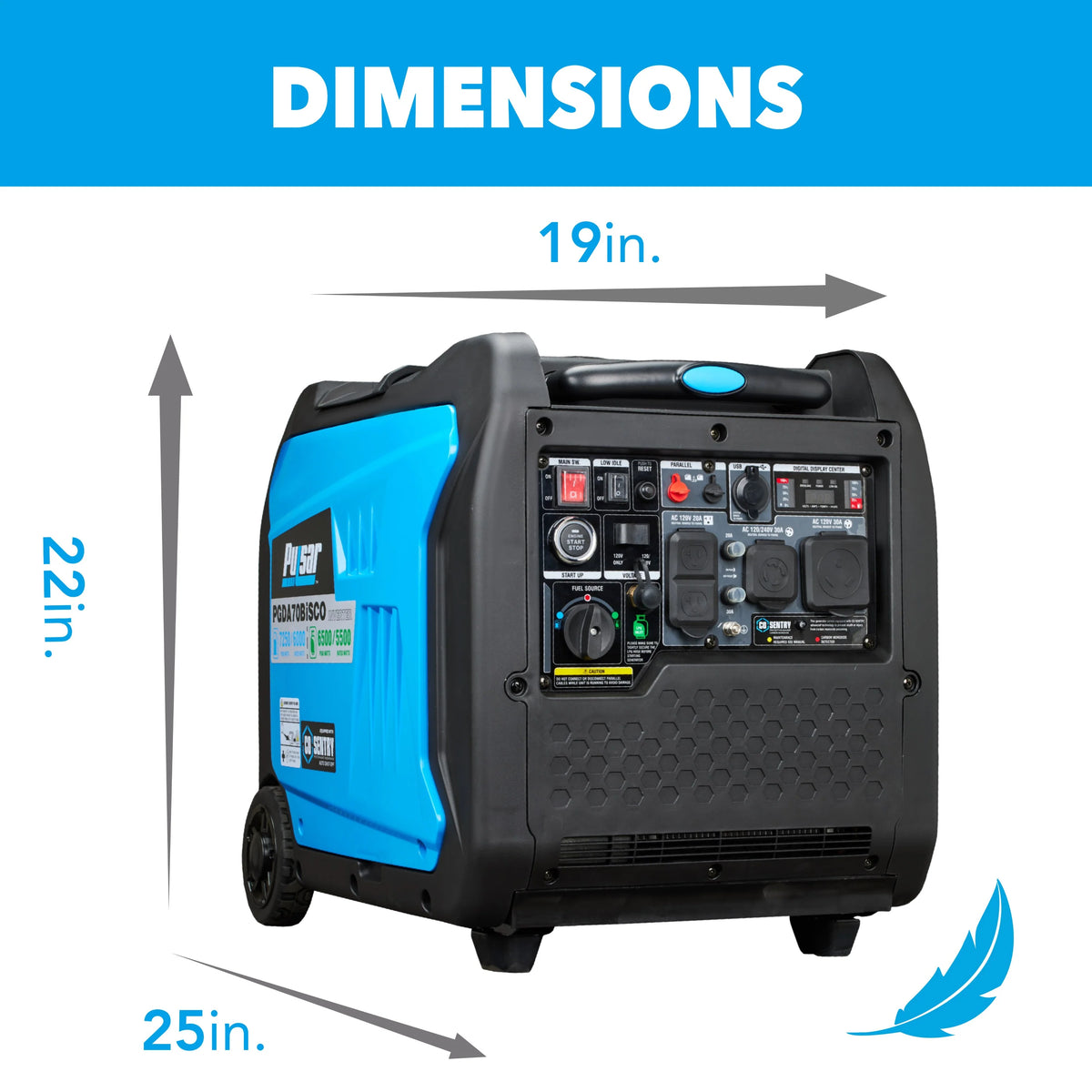 Pulsar 7,250 Watt Dual-Fuel Inverter Generator with CO Sentry